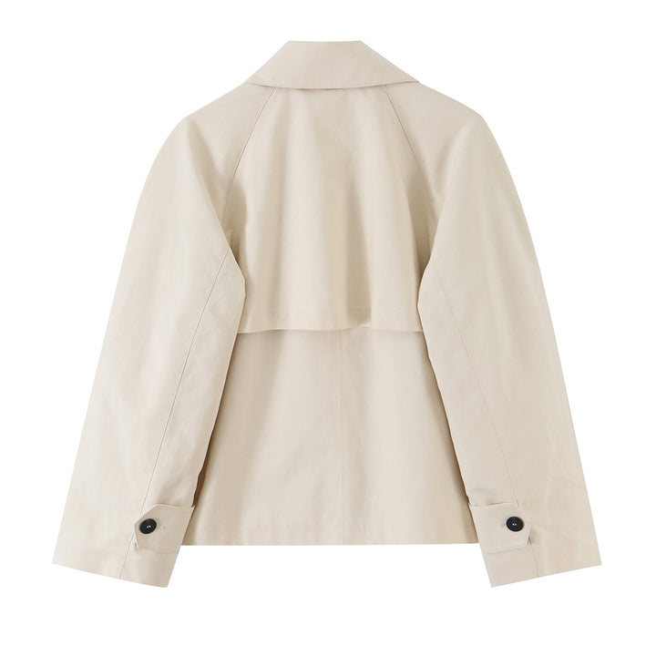 Damen Kurze Boxyjacke mit Raglanärmeln und asymmetrischer Knopfleiste Drune