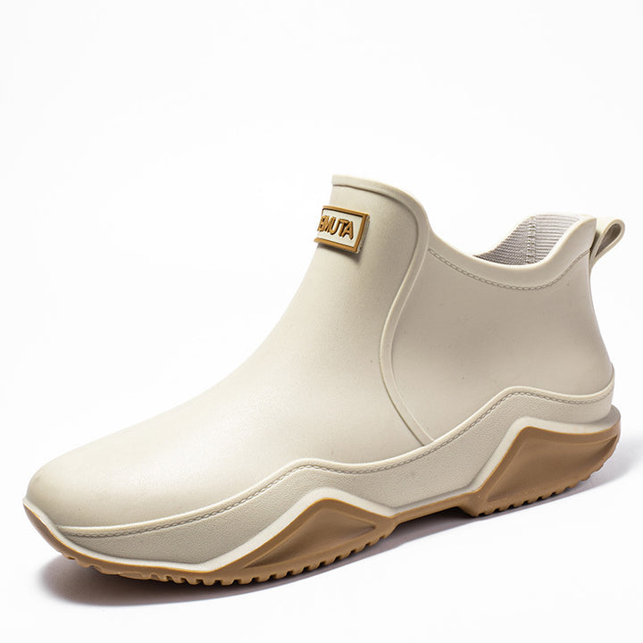 Damen wasserdichte Kurzstiefel mit faltbarem Manschettenkragen Drune