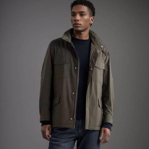 Herren modische Trekkingjacke aus wasserabweisendem Material mit praktischen Taschen Drune