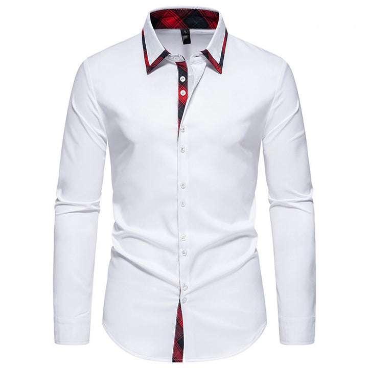 Herren Langarmhemd mit modernem Karomuster und eleganter Knopfleiste Drune