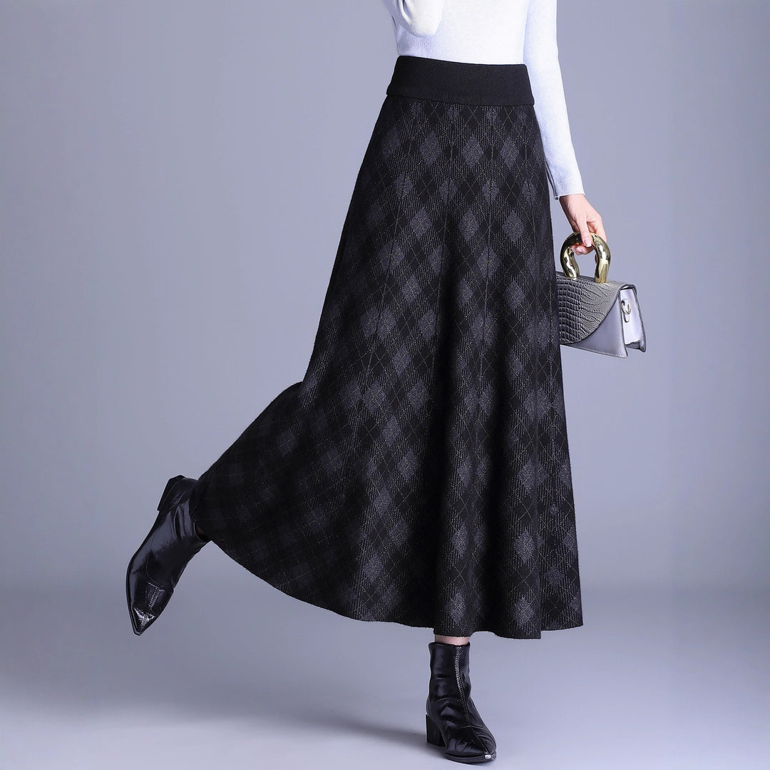 Damen Eleganter Maxirock mit geometrischem Muster Drune