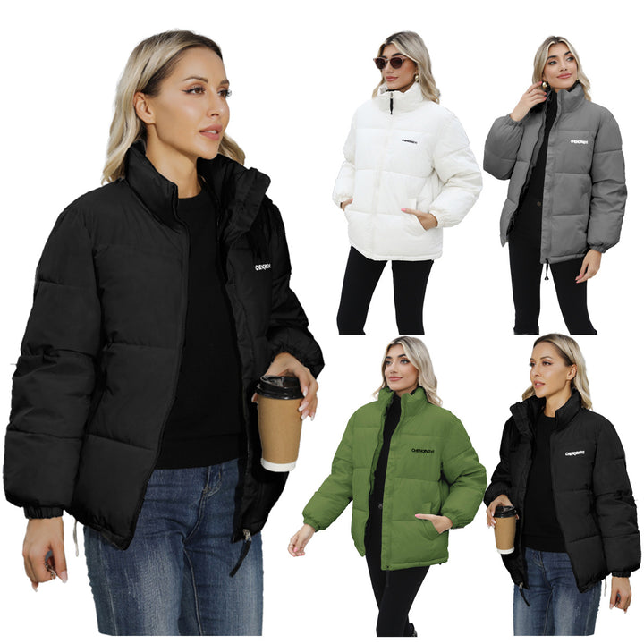 Damen Wattierte Oversize-Steppjacke mit Stehkragen und Kordelzugsaum Drune