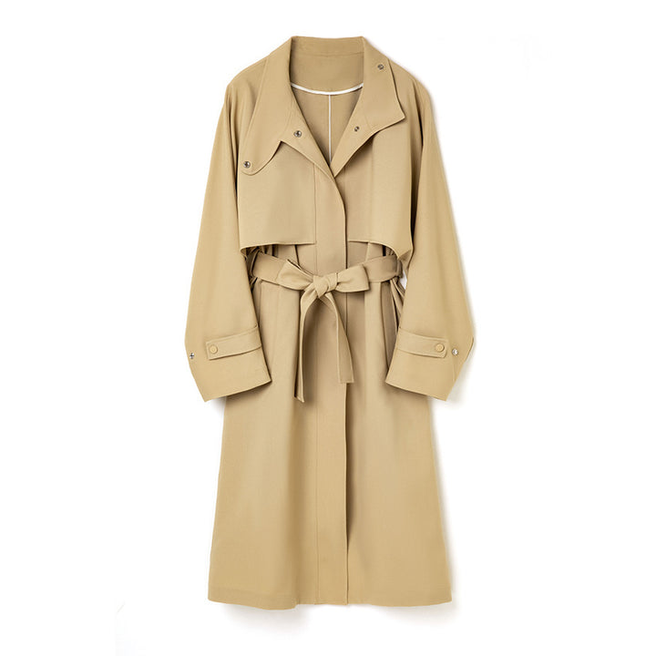 Damen Trenchcoat mit Bindegürtel und abnehmbarem Cape-Detail Drune