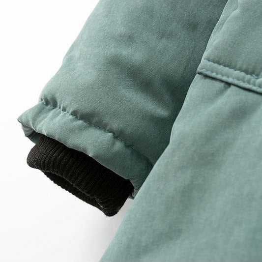 Damen nan gefütterter Winterparka mit Teddyfutter, Kapuze und verdeckter Reißverschlussblende Drune
