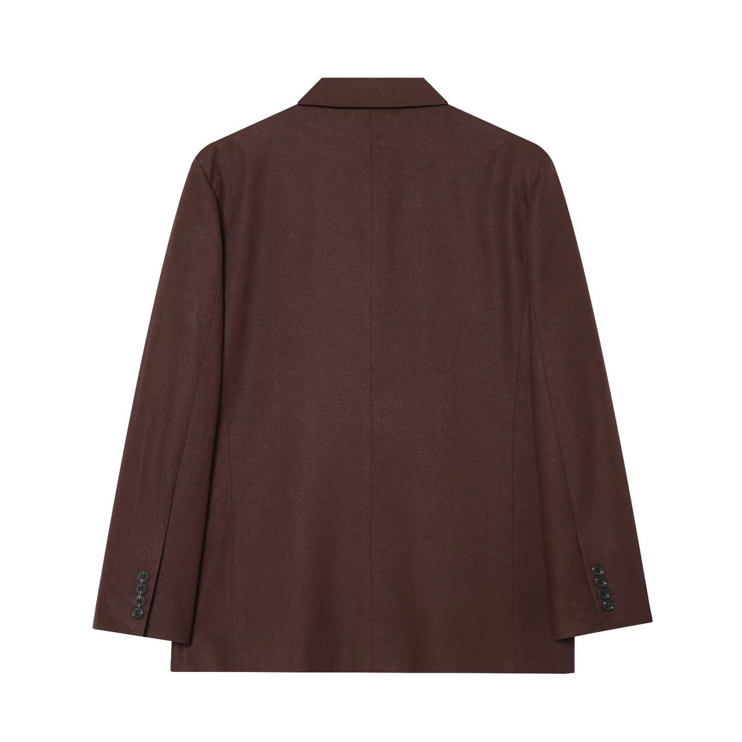 Damen Doppelreiher-Blazer und High-Waist-Hose im Tailored-Set Drune