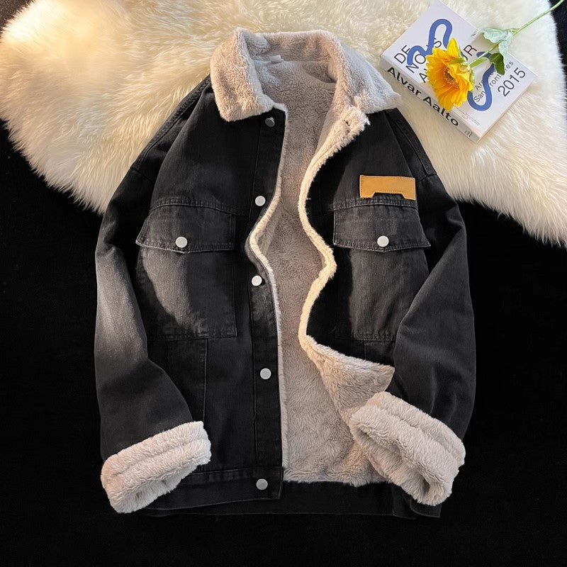 Damen Weiche Fleece-gefütterte Denimjacke Drune