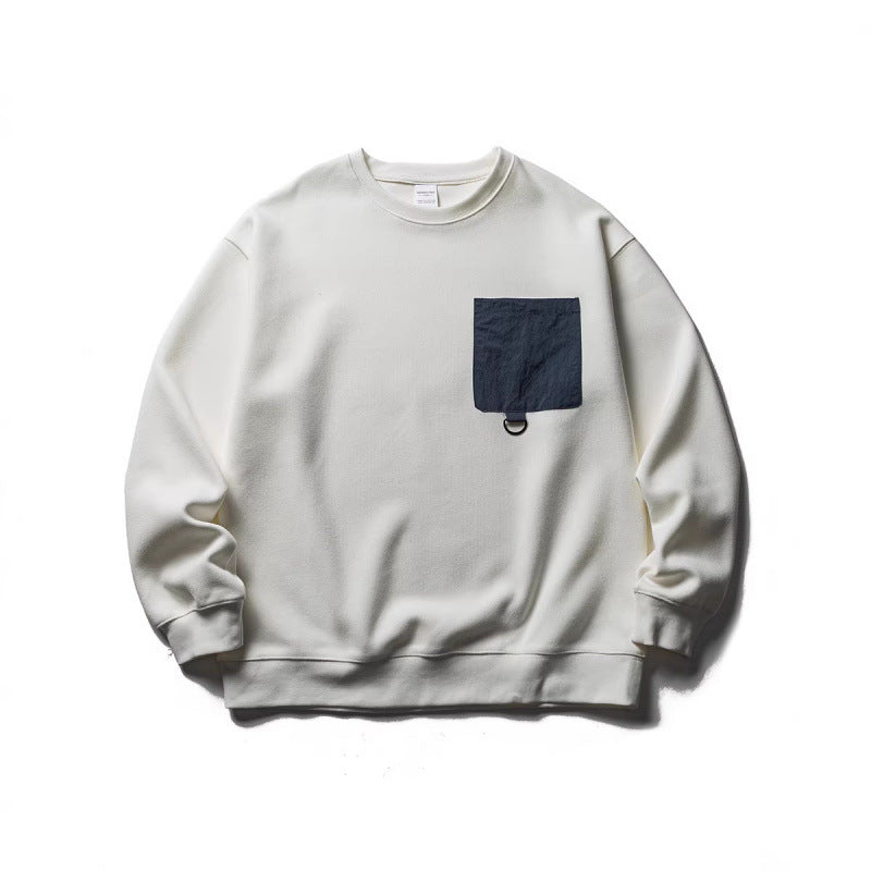 Unisex Oversize-Sweatshirt mit kontrastierender Brusttasche und D-Ring Drune