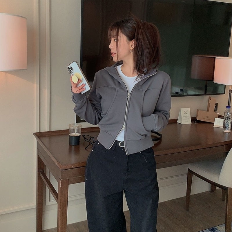 Damen sportliche Freizeitjacke mit hohem Kragen Drune