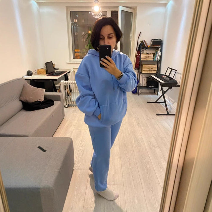 Damen lässiges Hoodie und Jogginghose Set Drune