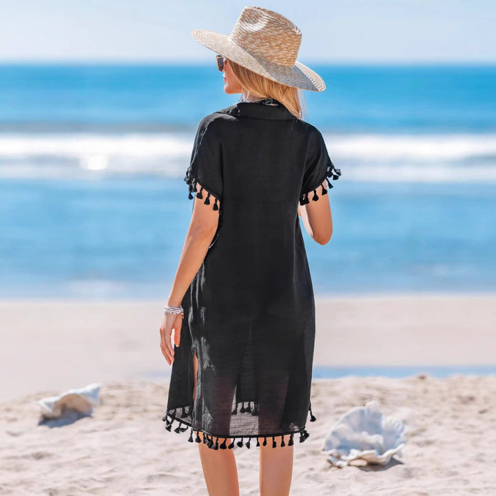 Damen Strandkleid mit fransigen Details Drune