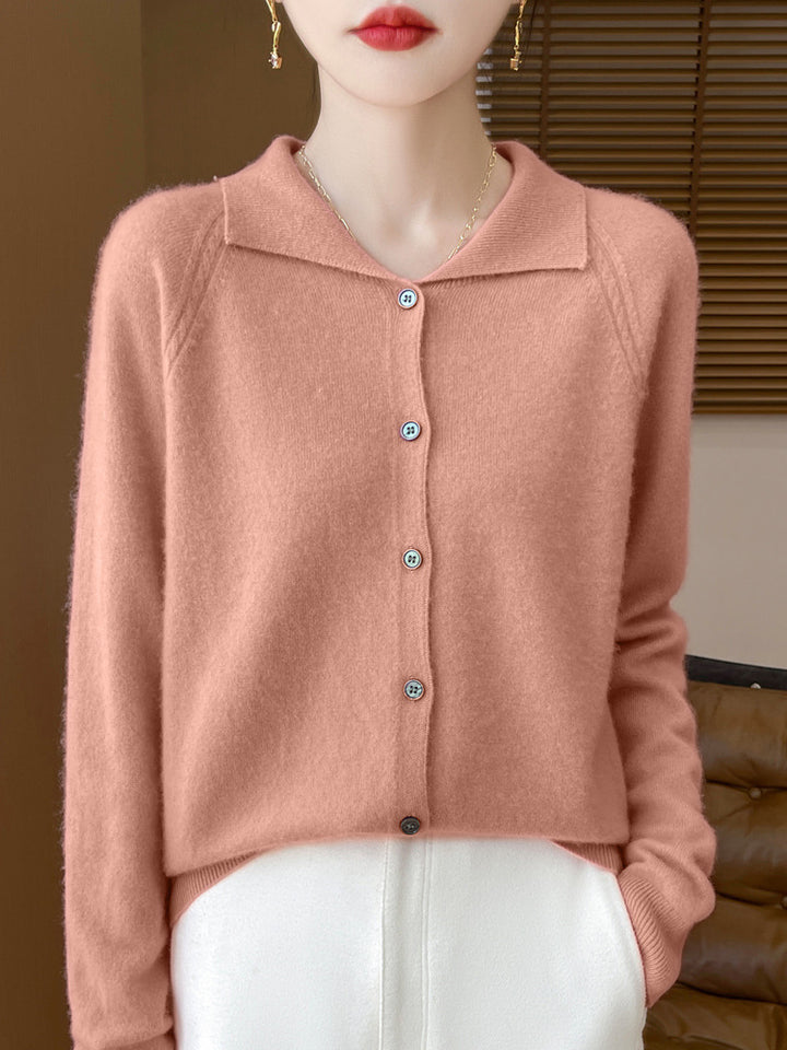 Damen Kuscheliger Reverskragen-Cardigan im Kaschmir-Look mit Mohair-Effekt Drune