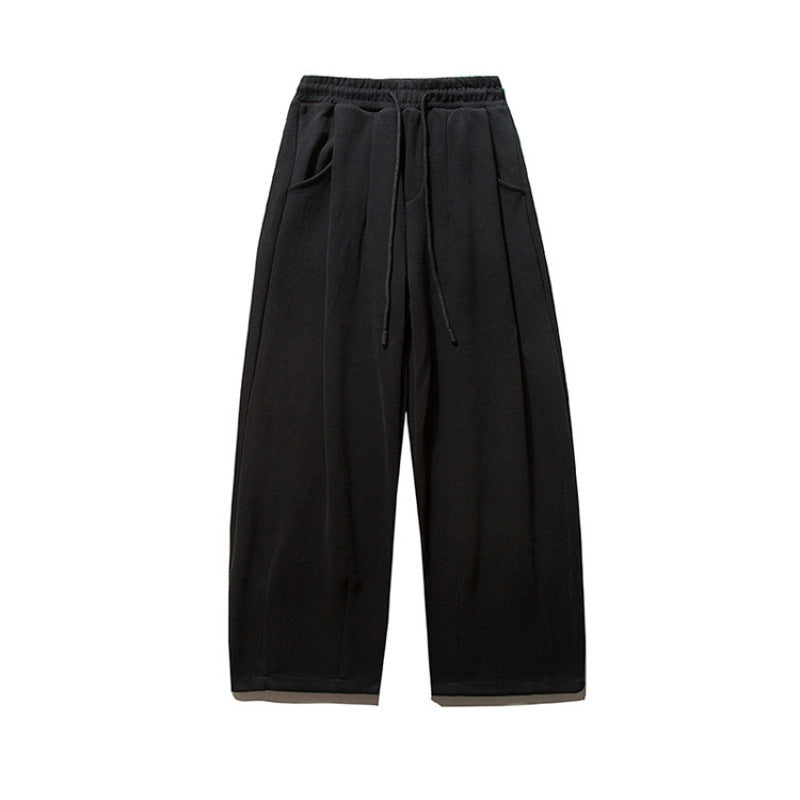 Unisex Weite Jogginghose mit Bundfalten, Elastischem Tunnelzug und Seitentaschen Drune