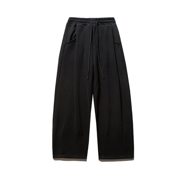 Unisex Weite Jogginghose mit Bundfalten, Elastischem Tunnelzug und Seitentaschen Drune