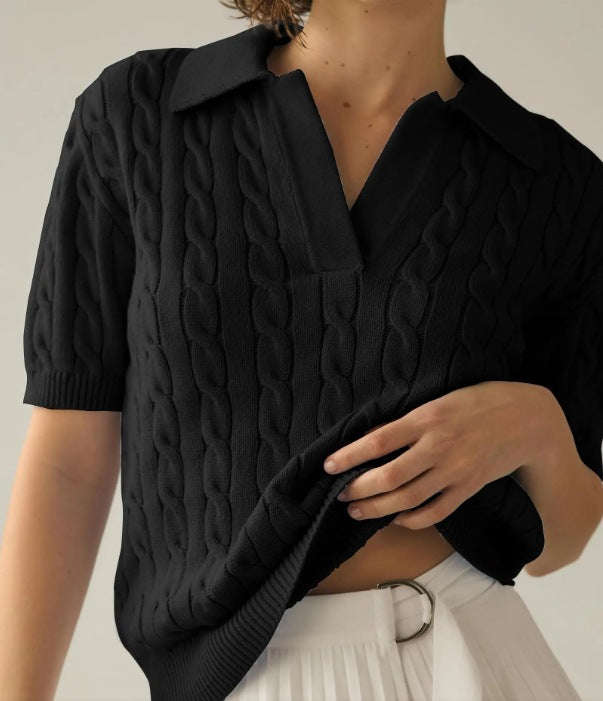 Damen Strickpullover mit aufwendigem Zopfmuster Drune