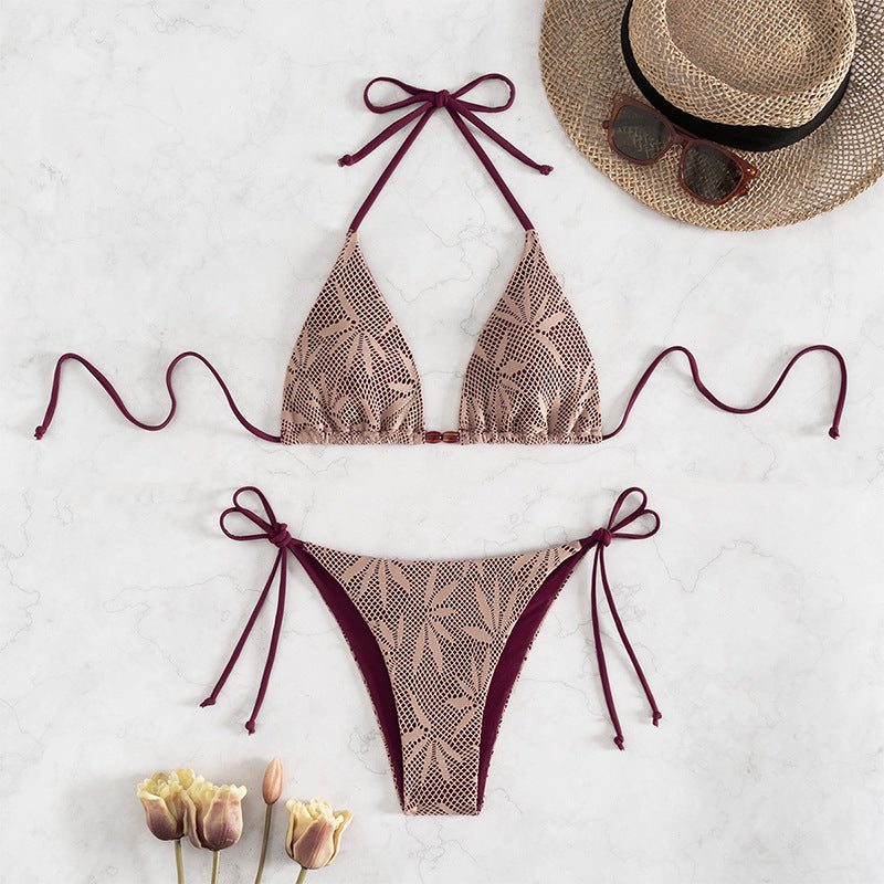 Damen Triangel-Bikini mit stilvollem Häkel-Design Drune