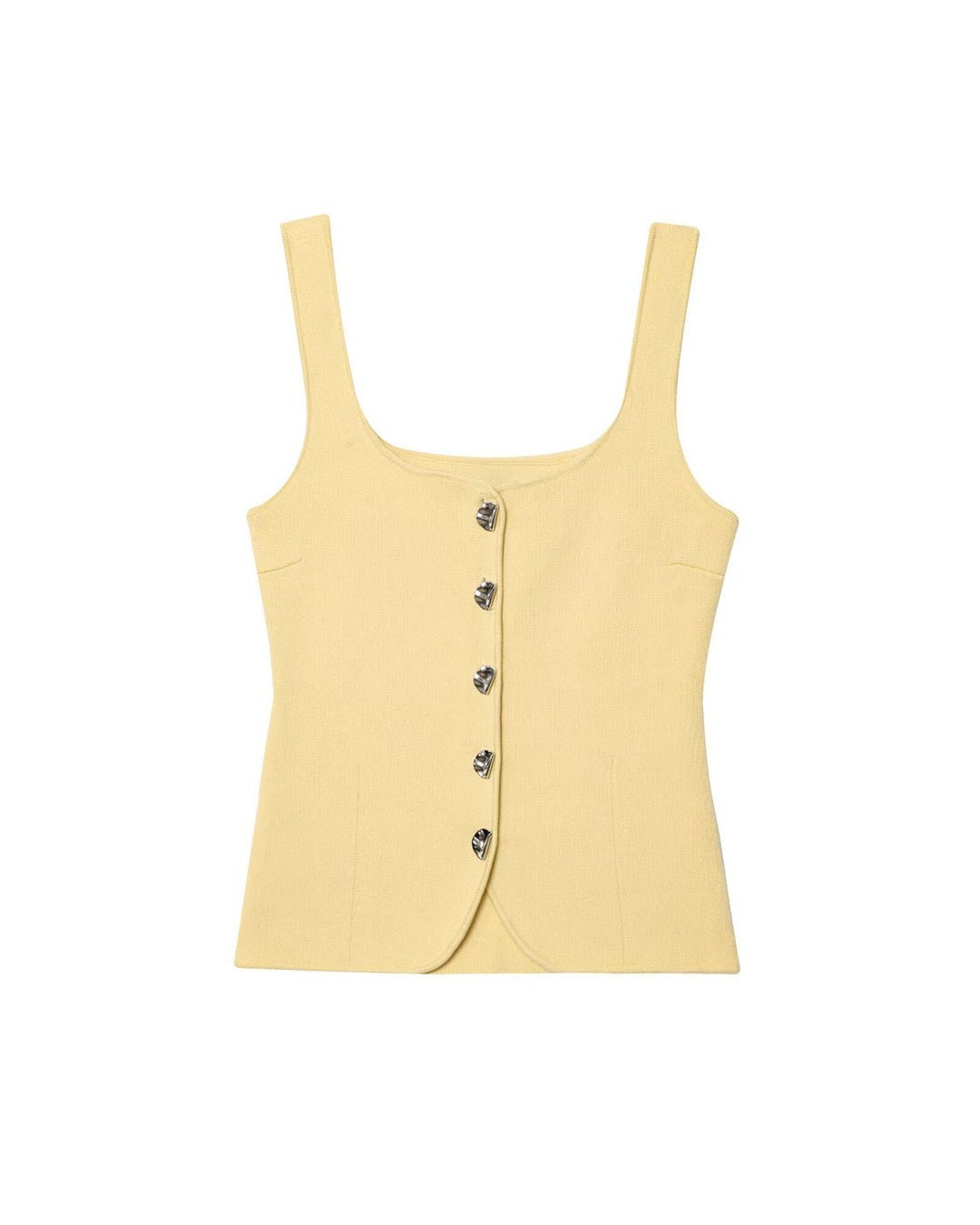 Femme Quadrat-Ausschnitt Knopf-Oben Tank Top Drune