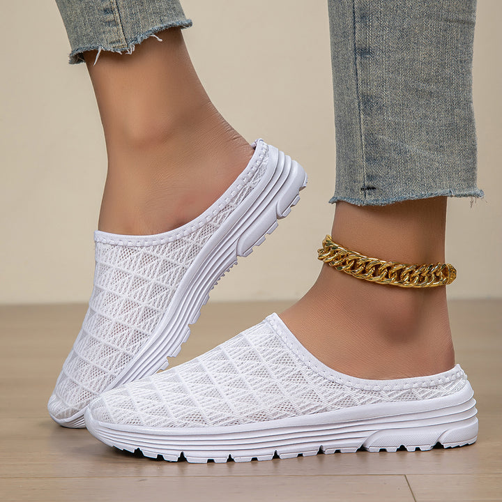 Damen nan atmungsaktiver Netz-Slipper mit Diamantstruktur-Obermaterial und gedämpfter Leichtsohle Drune