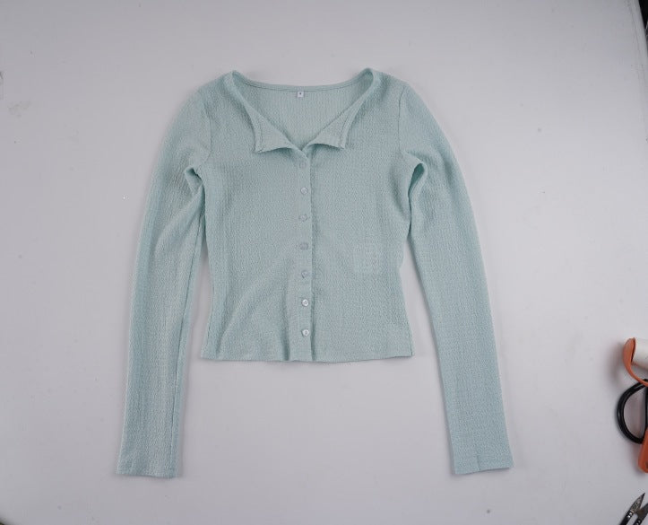 Damen Strukturierter Longsleeve-Cardigan mit taillierter Passform und V‑Ausschnitt Drune