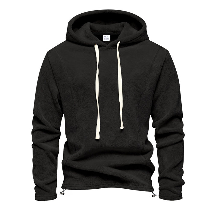 Herren Flauschiger Kapuzenpullover aus Teddy‑Fleece mit Tunnelzugsaum Drune