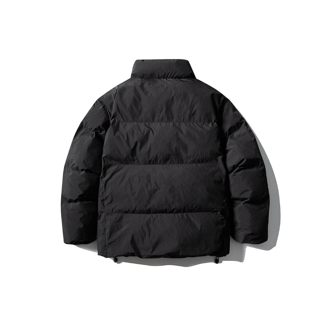 Unisex Kurz geschnittene quadratische Stepp‑Pufferjacke mit hohem Funnel‑Kragen und verstellbarem Saum Drune