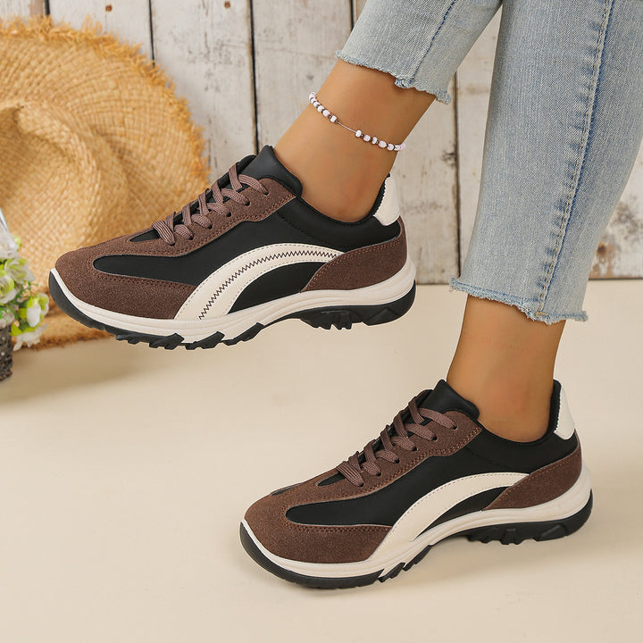 Damen sportliche Keil-Sneaker mit Velours-Overlays, profiliertem Trailsohle und gepolstertem Memory-Fußbett Drune