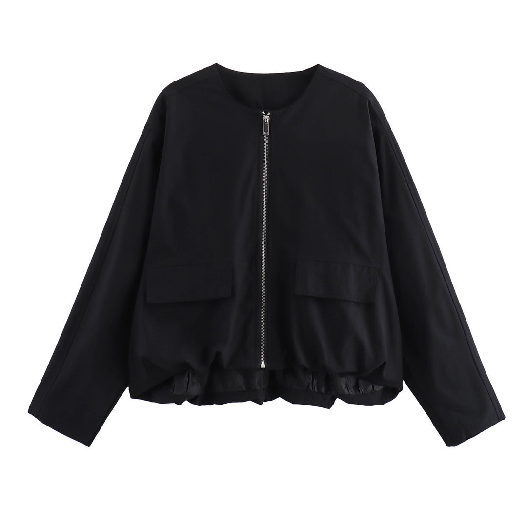 Damen lässige Steppjacke mit praktischen aufgesetzten Taschen und elastischem Bund Drune