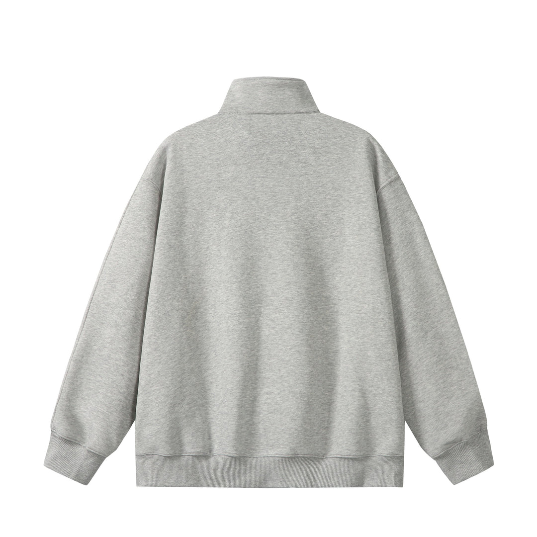 Unisex Oversize Sweatshirt mit Halbzip, hohem Funnelkragen und Kängurutasche Drune