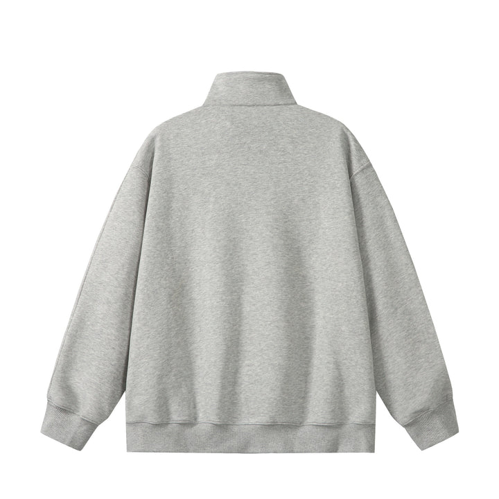 Unisex Oversize Sweatshirt mit Halbzip, hohem Funnelkragen und Kängurutasche Drune