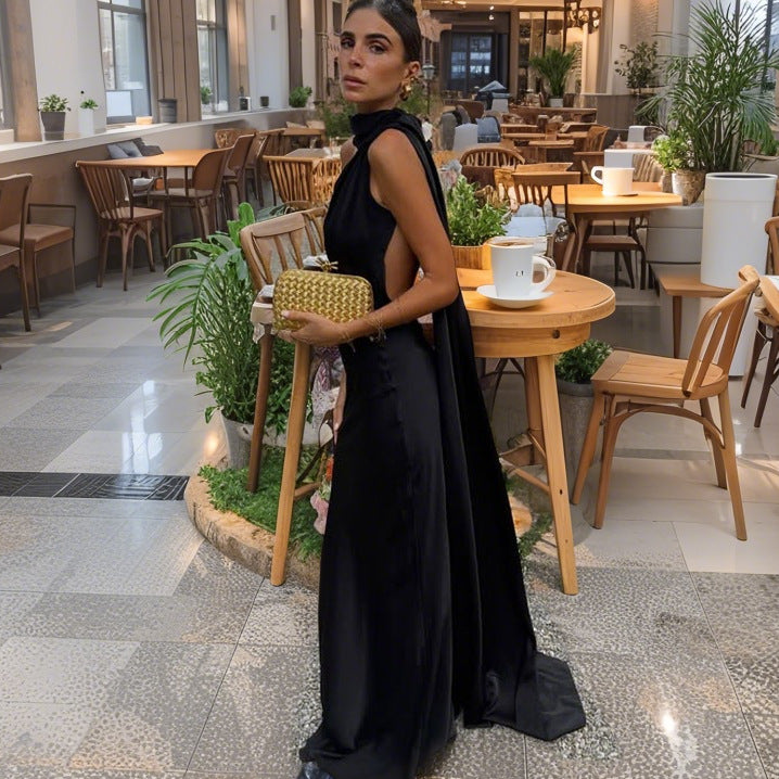 Damen elegantes Abendkleid mit asymmetrischem Schnitt und eindrucksvoller Drapierung Drune