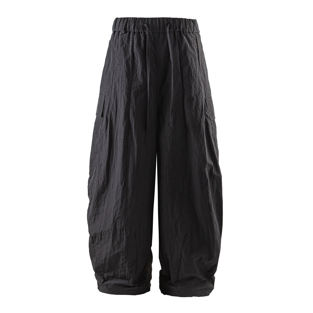 Herren Leichte Crinkle‑Optik Cargo‑Jogginghose mit elastischem Bund und Kordelzug Drune
