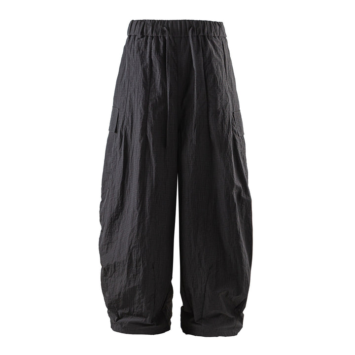 Herren Leichte Crinkle‑Optik Cargo‑Jogginghose mit elastischem Bund und Kordelzug Drune