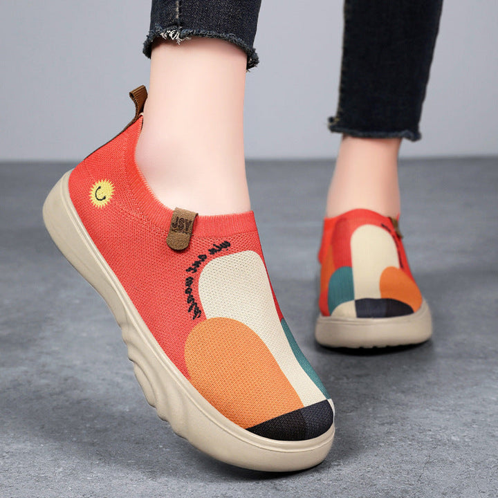 Damen Modische Slip-On Sneakers mit atmungsaktiver Netzkonstruktion und einzigartigem Design Drune