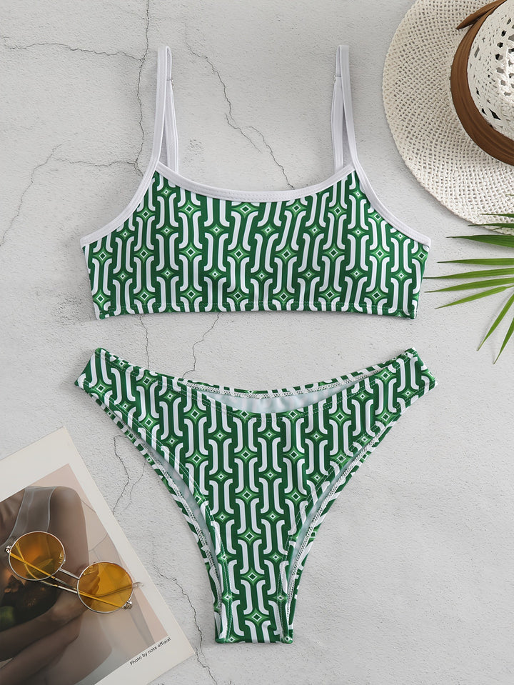 Damen Bikini-Set mit verträumtem geometrischem Muster Drune