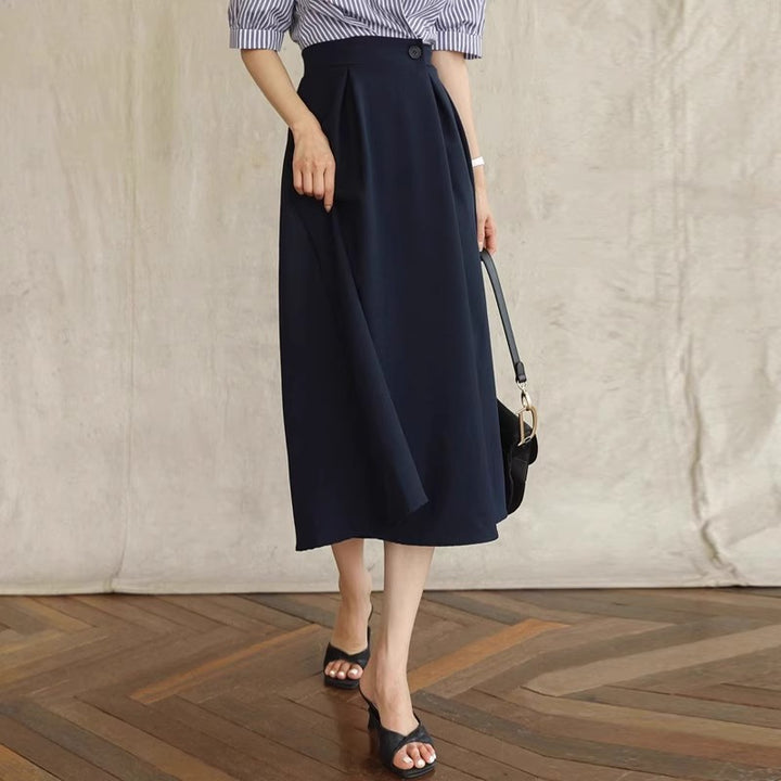 Damen Eleganter A-Linien Midi-Rock Drune