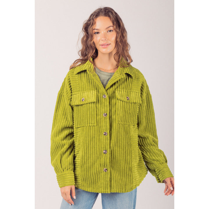 Damen lässige Cordjacke mit praktischen Taschen Drune