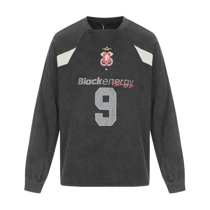 Herren Retro-Sweatshirt im Vintage-Sportswear-Look mit Raglanärmeln und Nummernprint Drune