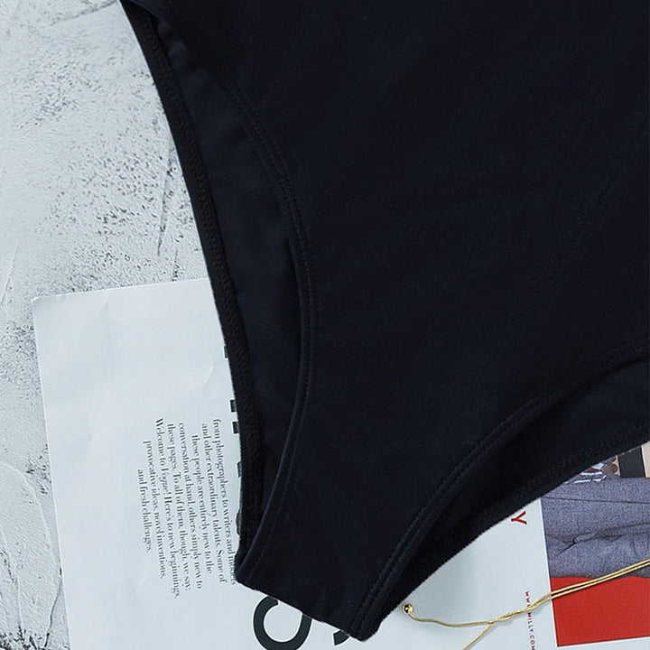 Damen Einteiler Badeanzug mit elegantem Rüschendesign und animalischem Muster Drune