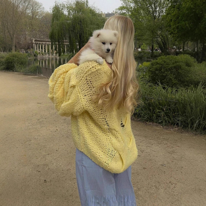 Damen Oversized Strickpullover Drune