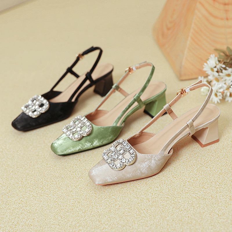 Damen Slingback-Pumps mit funkelndem Schmuck Drune