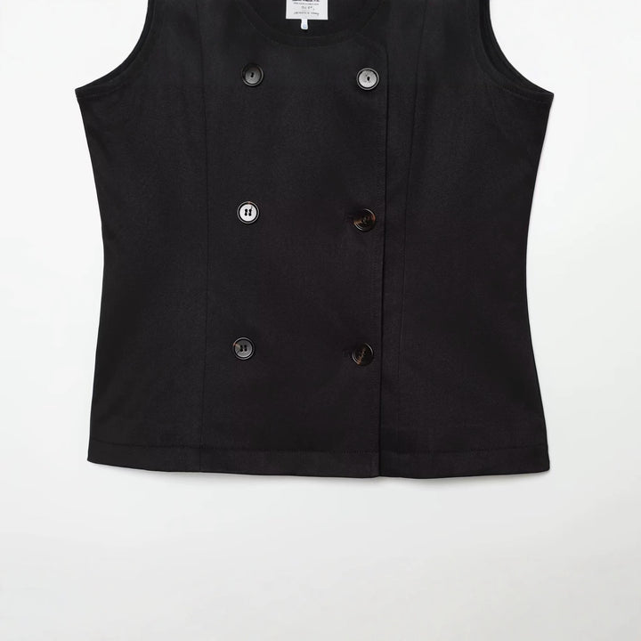 Damen Ärmellose Doppelreihige Trench‑inspirierte Weste Drune