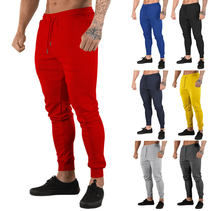 Herren nan schmal geschnittene Fleece-Freizeithose mit Tunnelzug, Eingrifftaschen und Rippbündchen Drune