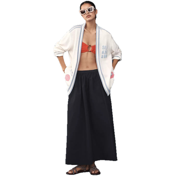 Damen Oversize Strickcardigan mit maritimen Applikationen Drune