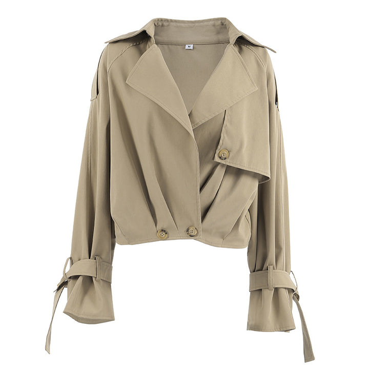 Damen modische Kurzjacke im minimalistischen Design mit lässigem Schnitt und praktischen Details Drune