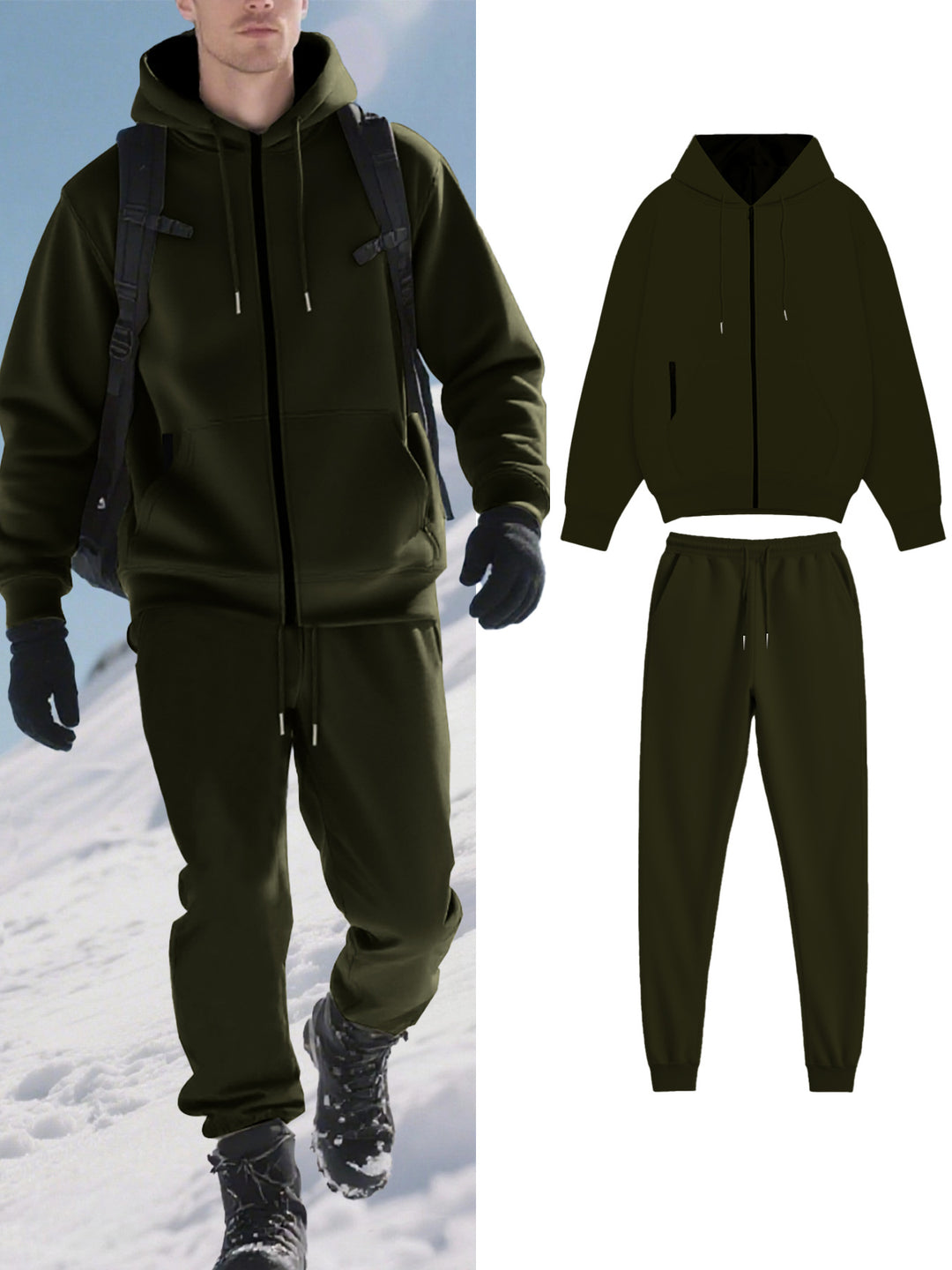 Herren Funktions-Jogginganzug mit warmem Futter und praktischen Taschen Drune