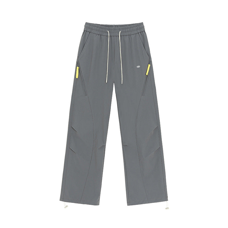 Damen Weite Utility-Trainingshose mit elastischem Bund, Reißverschlusstaschen & verstellbarem Saum Drune