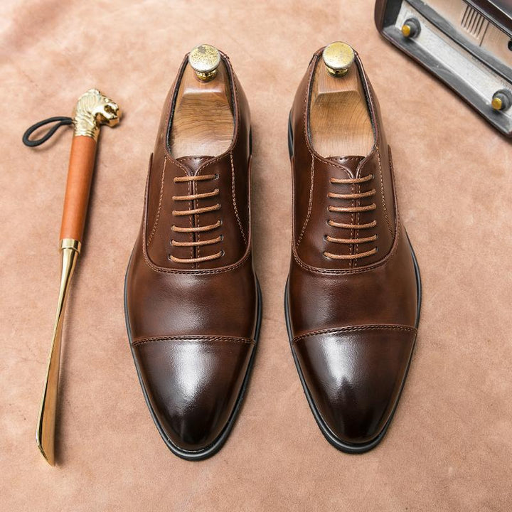 Herren elegante Oxford-Halbschuhe mit Cap-Toe, gepolstertem Komfortfußbett und rutschfester PR-Laufsohle Drune