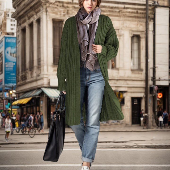Damen Langstrickjacke mit offenem Design und современной Struktur Drune