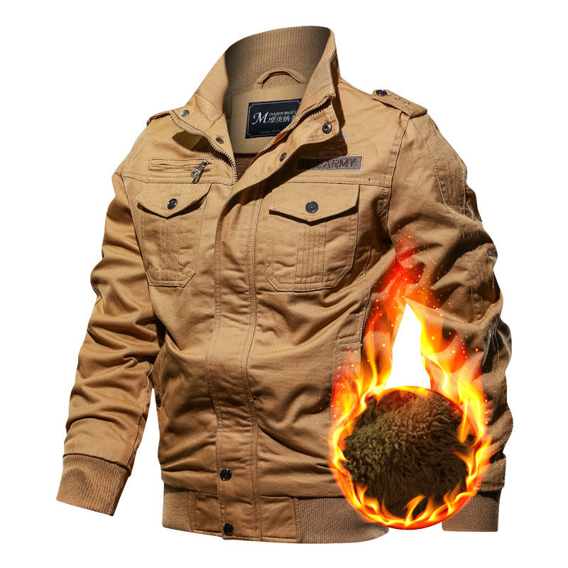 Herren Fieldblouson aus Canvas mit Epauletten, Utility‑Pattentaschen und geripptem Stehbund Drune
