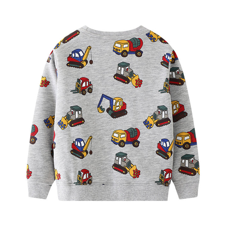 Jungen Sweatshirt mit kreativen Baustellenfahrzeug-Motiven Drune