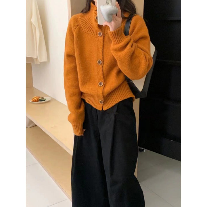 Damen Casual Strickjacke mit kontrastierenden Knöpfen und lässigem Schnitt Drune